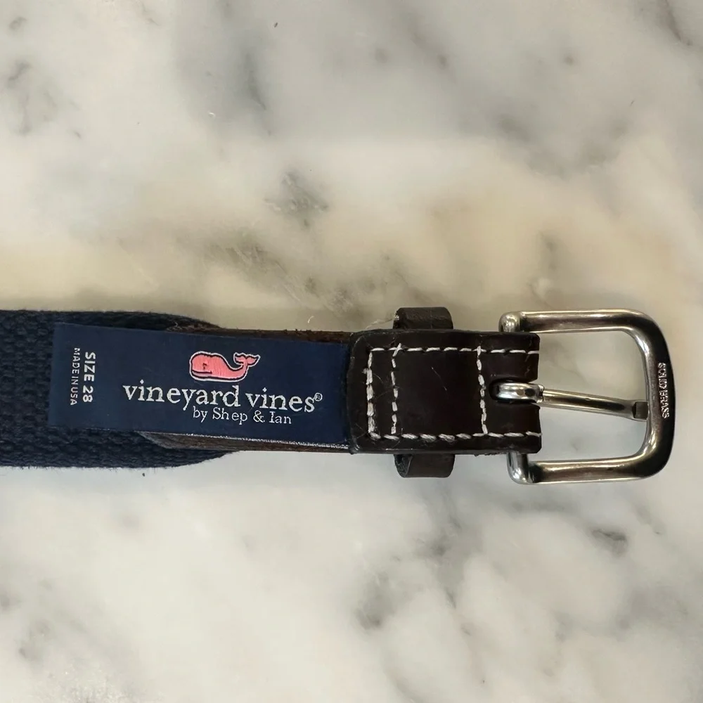 Vineyard Vines Boys’ Classic Canvas & Leather Club Belt - Size 28